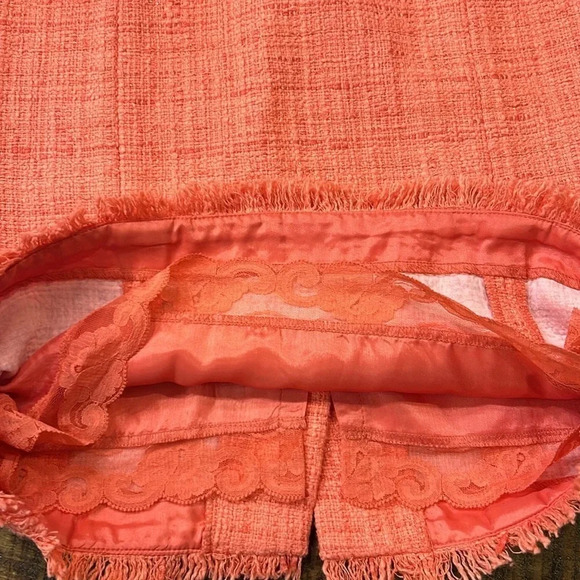 Trina Turk Tweed Sleeveless Dress Tangerine Size 2 - Picture 7 of 12